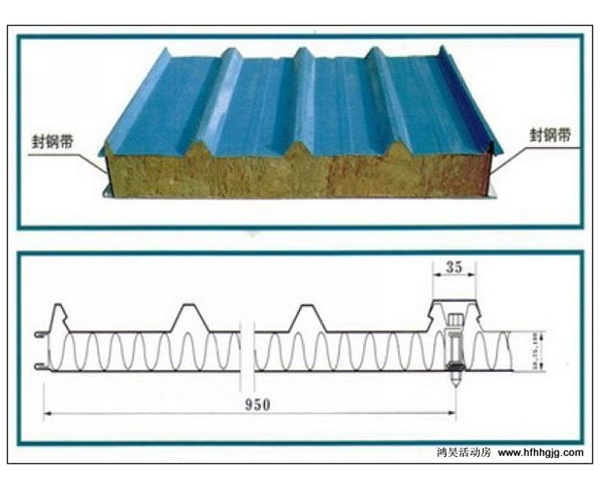 彩钢夹芯岩棉瓦楞板